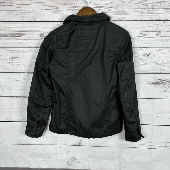 J Crew Jacket Womens Small Black Washed Waxed Utility Pockets Military - Picture 4 of 13